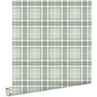 TAPETE Karomuster 53 cm x 10.05 m - Grün, Papier (53/1000cm) - ESTAhome