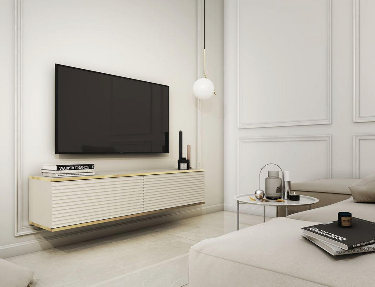 LOWBOARD – 135 cm – Oro Mdf – Ohne Füße (wandhängend) – TV-GEN0318 - Beige, Holzwerkstoff (135/30/32cm) - hi-markt