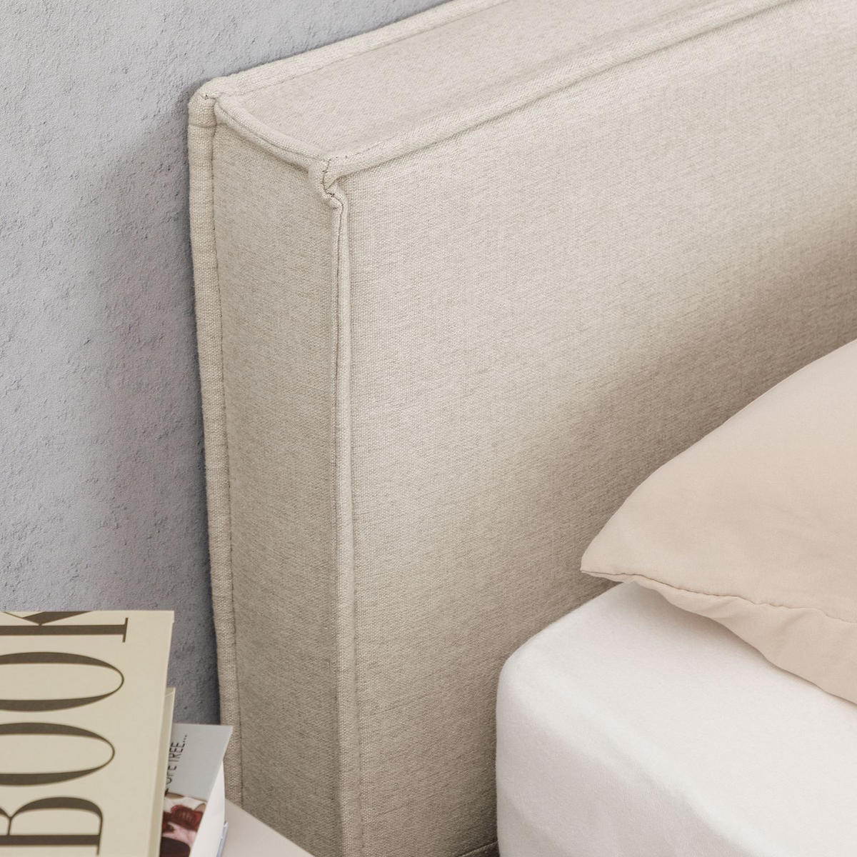 POLSTERBETT PESARO 140X200 CM - Creme, Textil (140/200cm) - IDIMEX