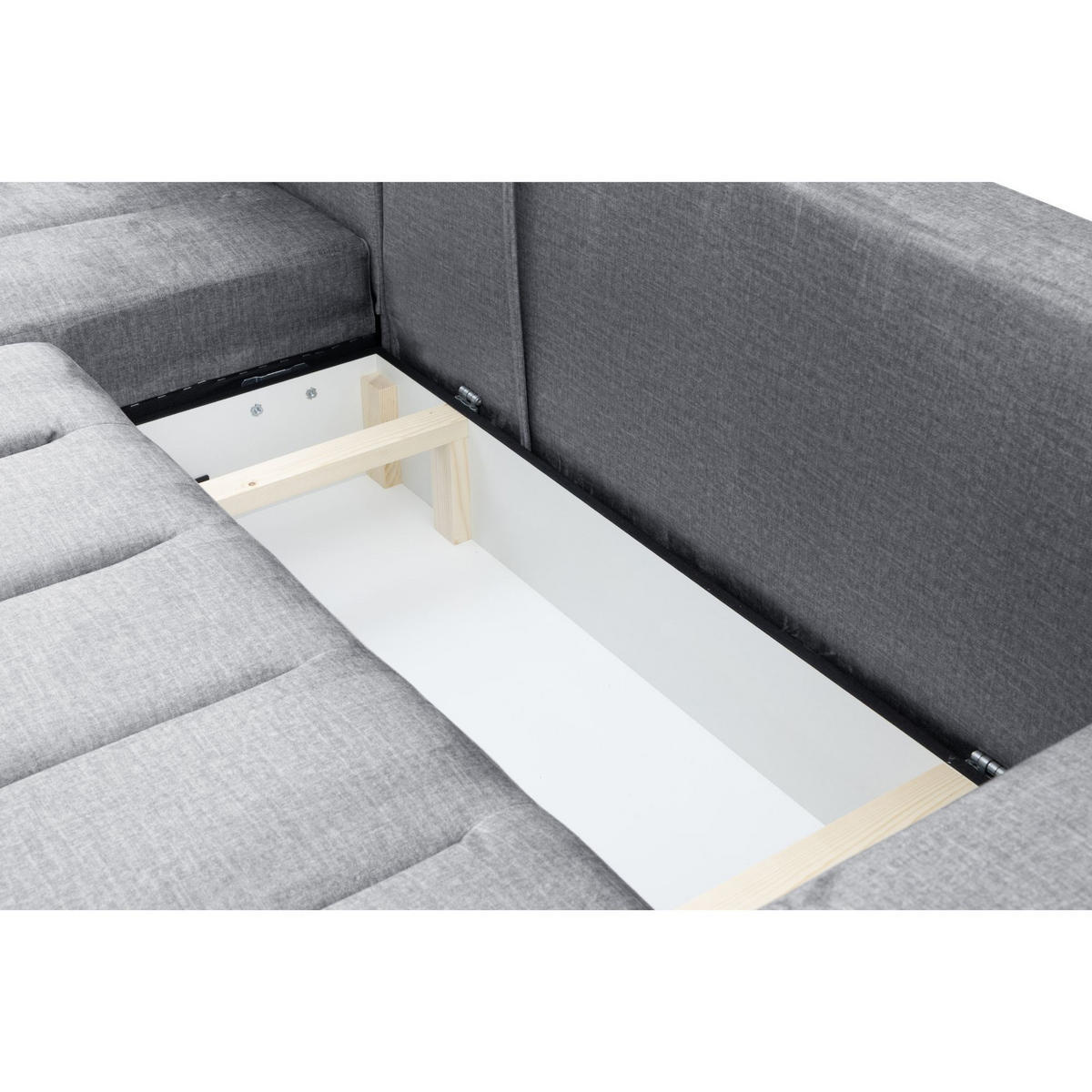 ECKSOFA Piano L Links mit Schlaffunktion 137x234 Velours Grau - Silberfarben/Grau, Holz/Textil (278/178cm) - Muffo