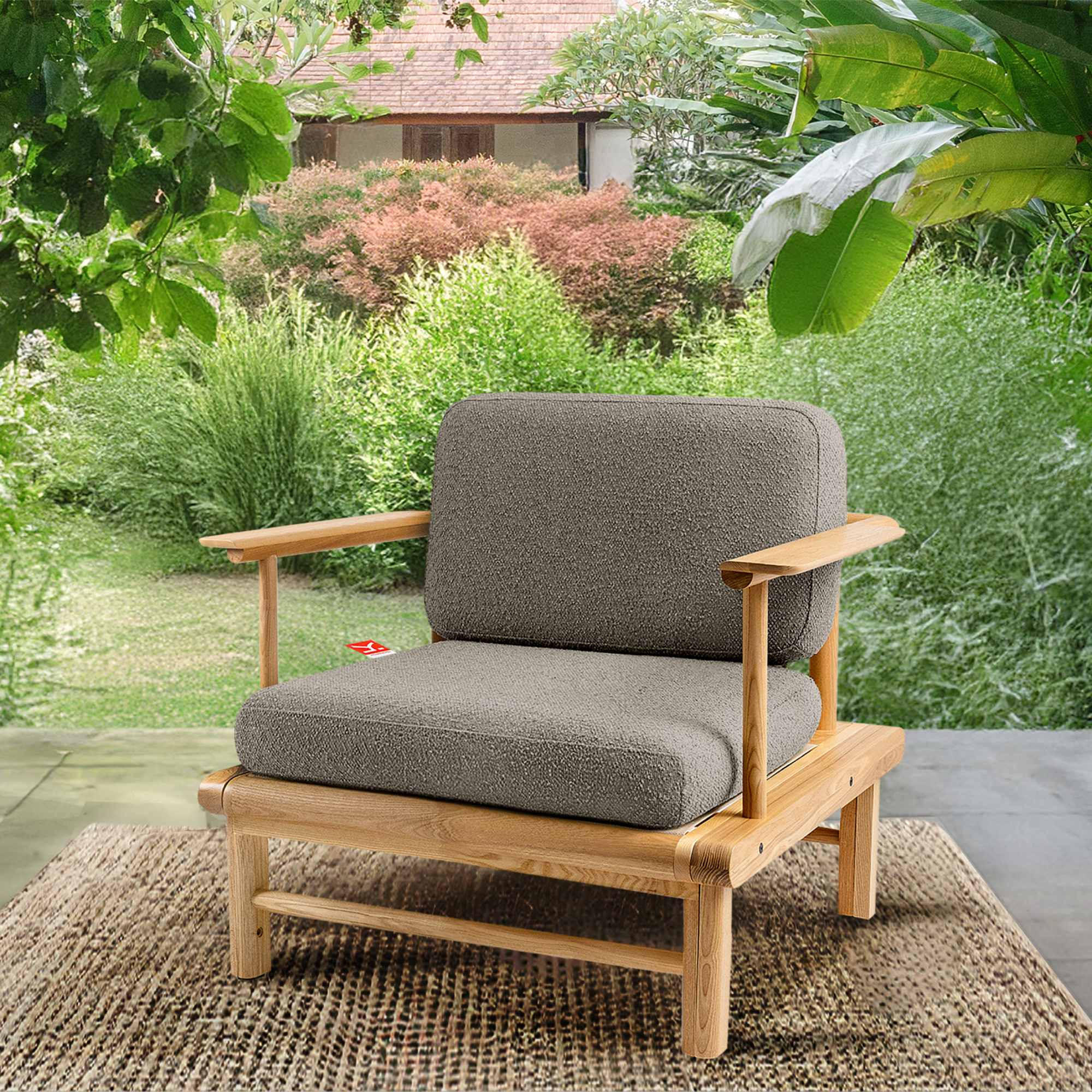 GARTENSTUHL ATREDA - Grau, Holz/Textil (91/80/80cm) - KONSIMO®