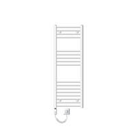 BADHEIZKÖRPER elektrisch Sahara 400x1200 mm Weiß gerade mit Heizstab 900W - Weiß, Metall (3/120/40cm) - LuxeBath