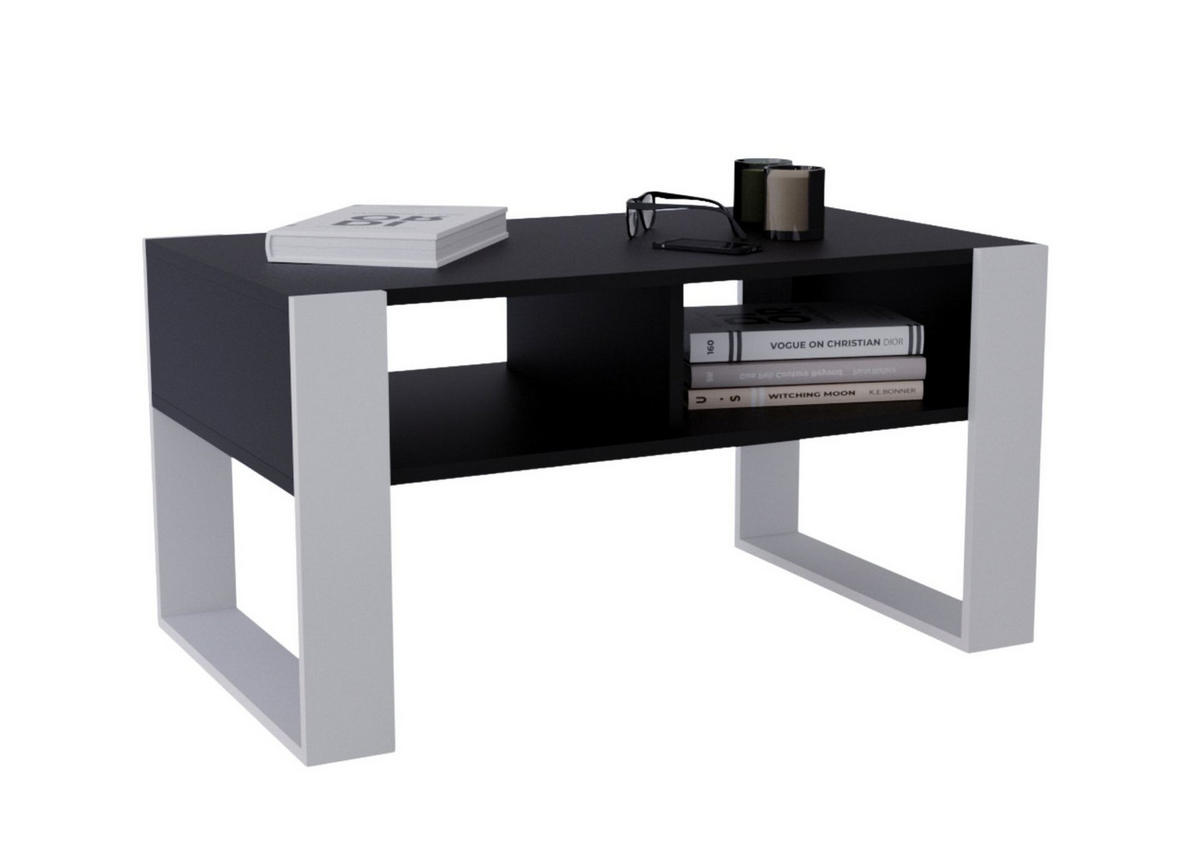 COUCHTISCH Kora92 92/45/53,6 - Schwarz/Weiß, Holzwerkstoff (54/92/45cm) - RAUMHIRSCH FURNITURE