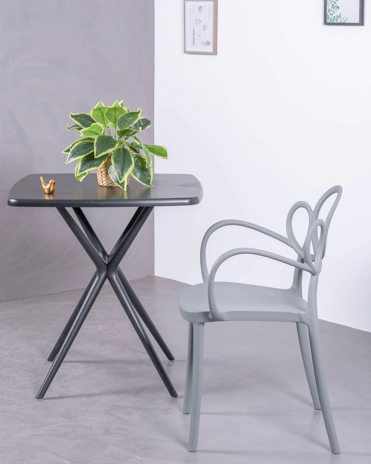 STÜHL-SET 4 Stück Kunststoff Grau - Grau, Kunststoff (56/84/45cm) - Nest Dream