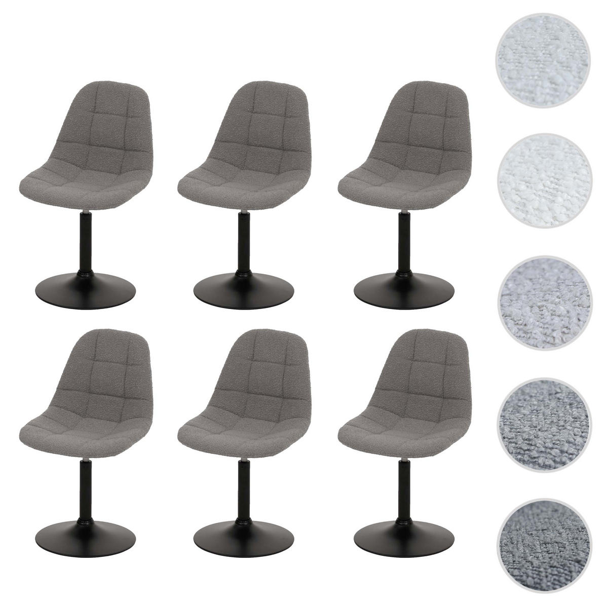 ESSZIMMERSTUHL Hellgrau 6er-Set - Hellgrau, Textil (47/83/43cm) - MCW