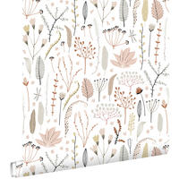 TAPETE Feldblumen 53 cm x 10.05 m - Weiß, Papier (53/0.1cm) - ESTAhome