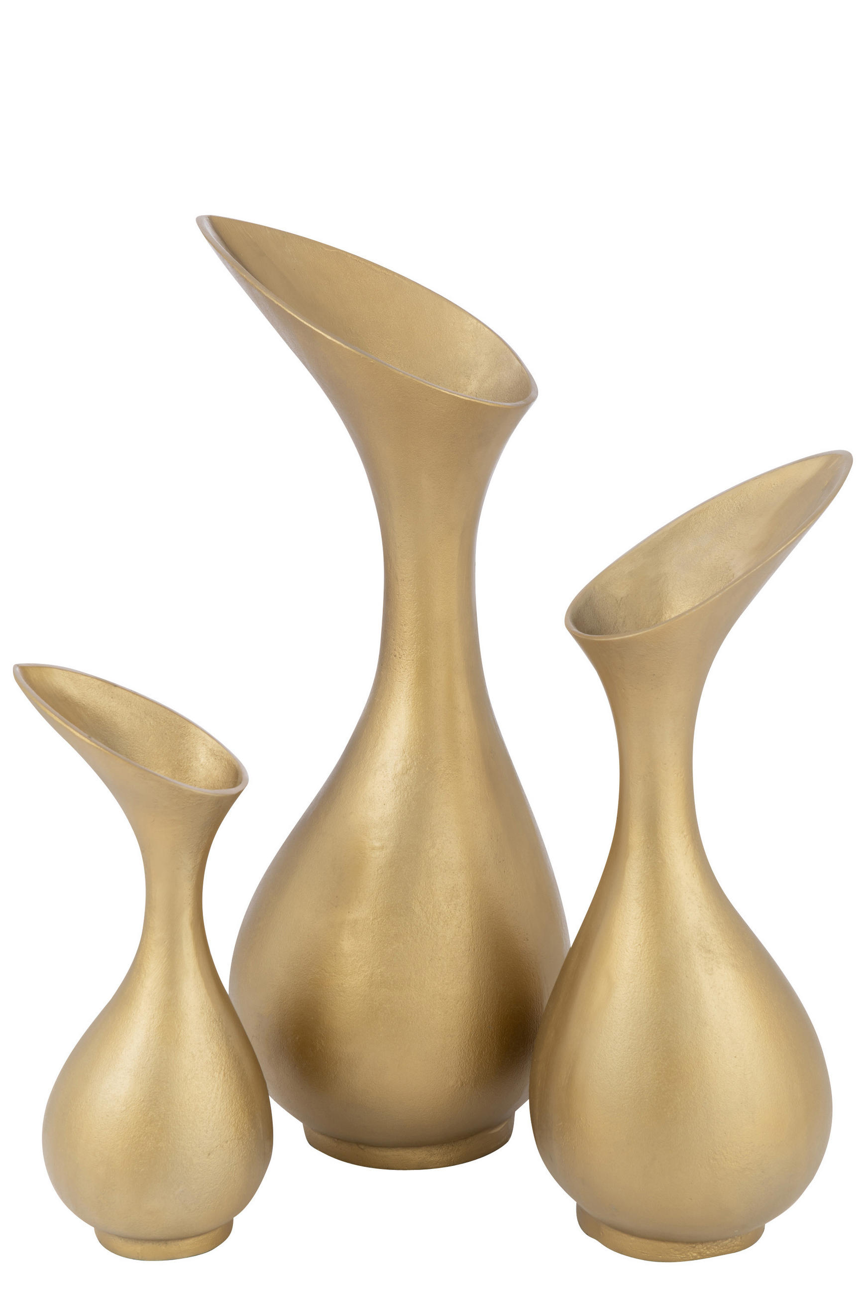 VASE OLIVIA - Aluminium - Gold - L - Ø 29 cm - Goldfarben, Metall (77cm) - J-Line