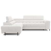 WOHNLANDSCHAFT FERUCCE Ecksofa L-Form – Polsterecke mit Schlaffunktion, Bettkasten & verstellbaren Kopfstützen 276 cm - Weiß, Kunststoff (276/200cm) - Wohnideebilder