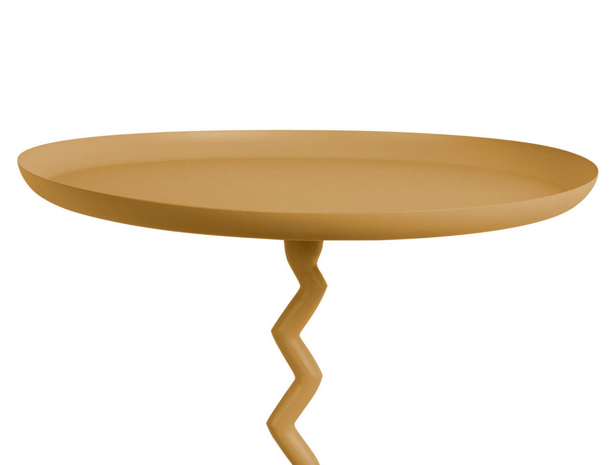 BEISTELLTISCH Zig Zag 40/40/42 cm - Currygelb, Metall (40/40/42cm) - Leitmotiv