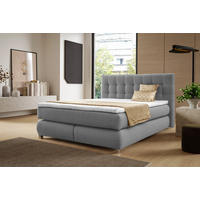 BOXSPRINGBETT BLAKE Bonellmatratze Topper 140x200 Grau - Grau, Holz (140/200cm) - Furnistar