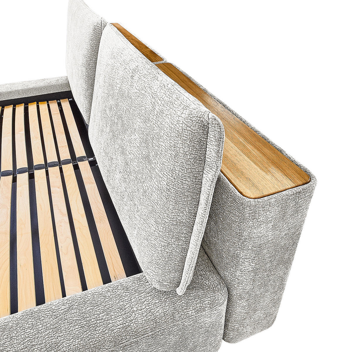 POLSTERBETT - Silberfarben, Textil (160/200cm) - home24