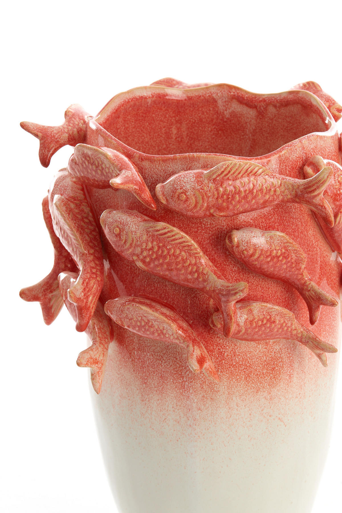 VASE Fisch Rot 29/28/36,5 cm - Rot, Keramik (36.5cm) - Light & Living