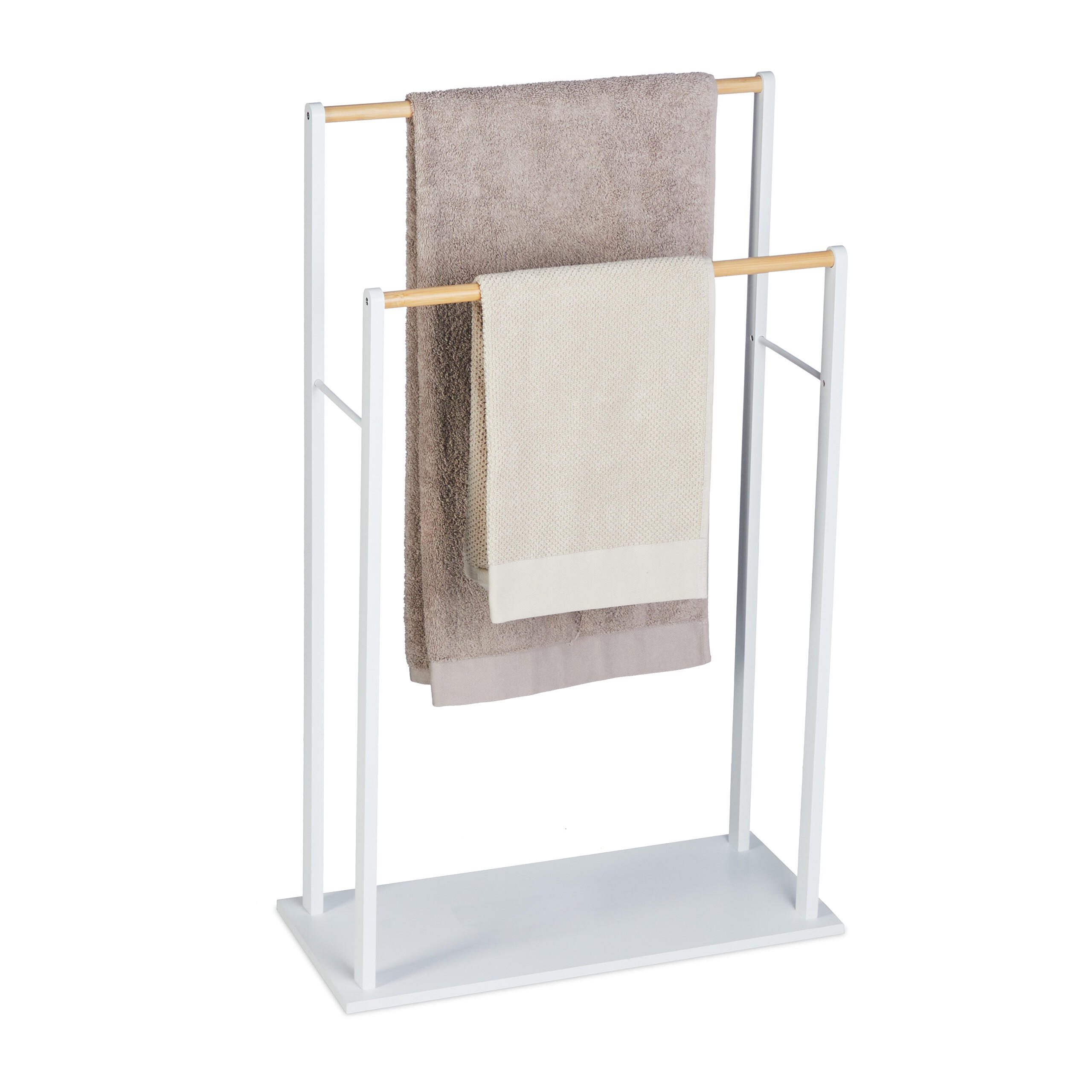 HANDDUKSST&Auml;LL vit natur frist&aring;ende bambu 2 st&auml;nger 91.5/57/25 cm
