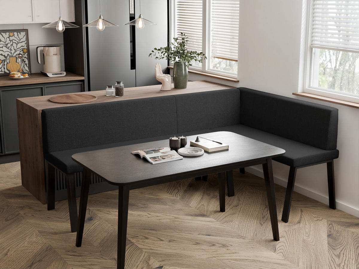 ECKBANK rechts MONO Y Webstoff glatt, 142/196 cm Anthrazit - Anthrazit, Textil/Metall (142/196cm) - Idohome