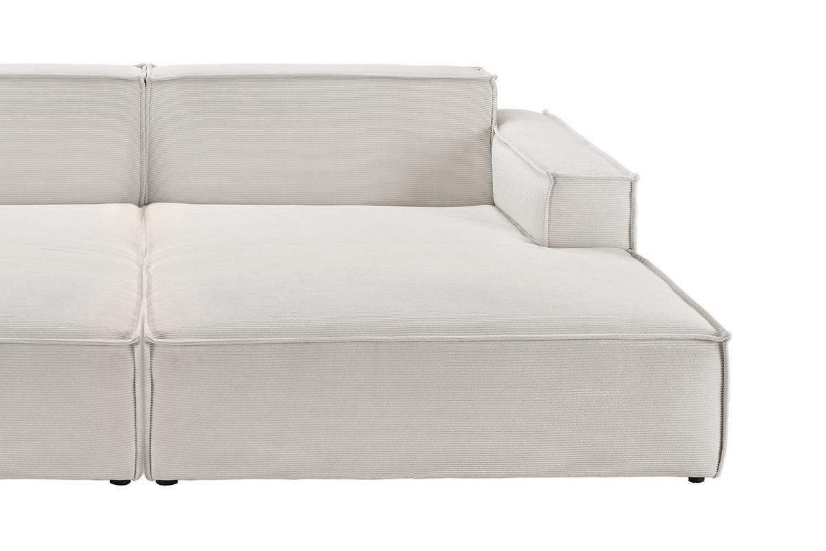 BIG SOFA SAMU Silber Cord - Silberfarben/Schwarz, Textil (256/72/168cm) - KAWOLA