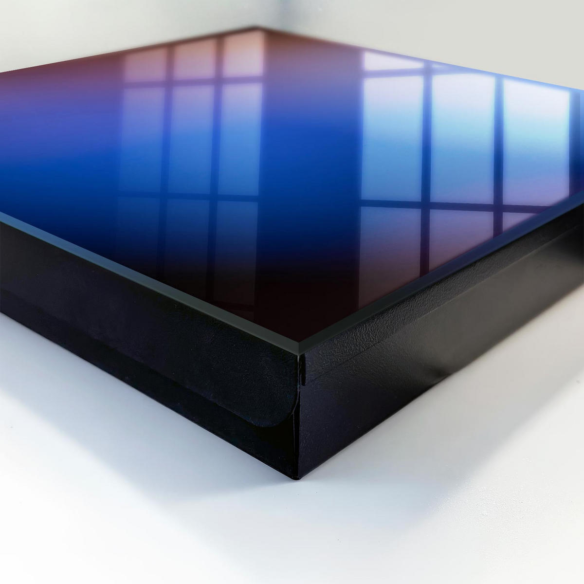 SCHLÜSSELBOX Schwarz 30x30 cm- Türöffnung nach rechts - Farbenfrohe Abstraktion - Blau, Metall (30/30/5cm) - TULUP