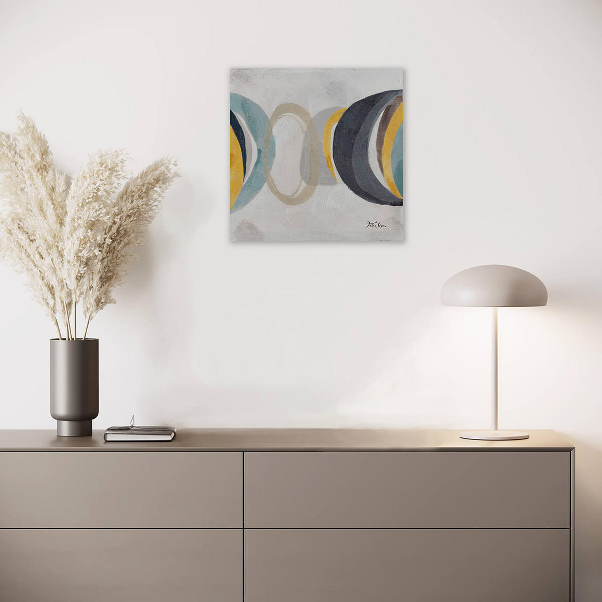 OLEJOMAĽBA 40/40 cm, Mesto a architektúra - sivá/béžová, drevo/textil (40/40cm) - KUNSTLOFT