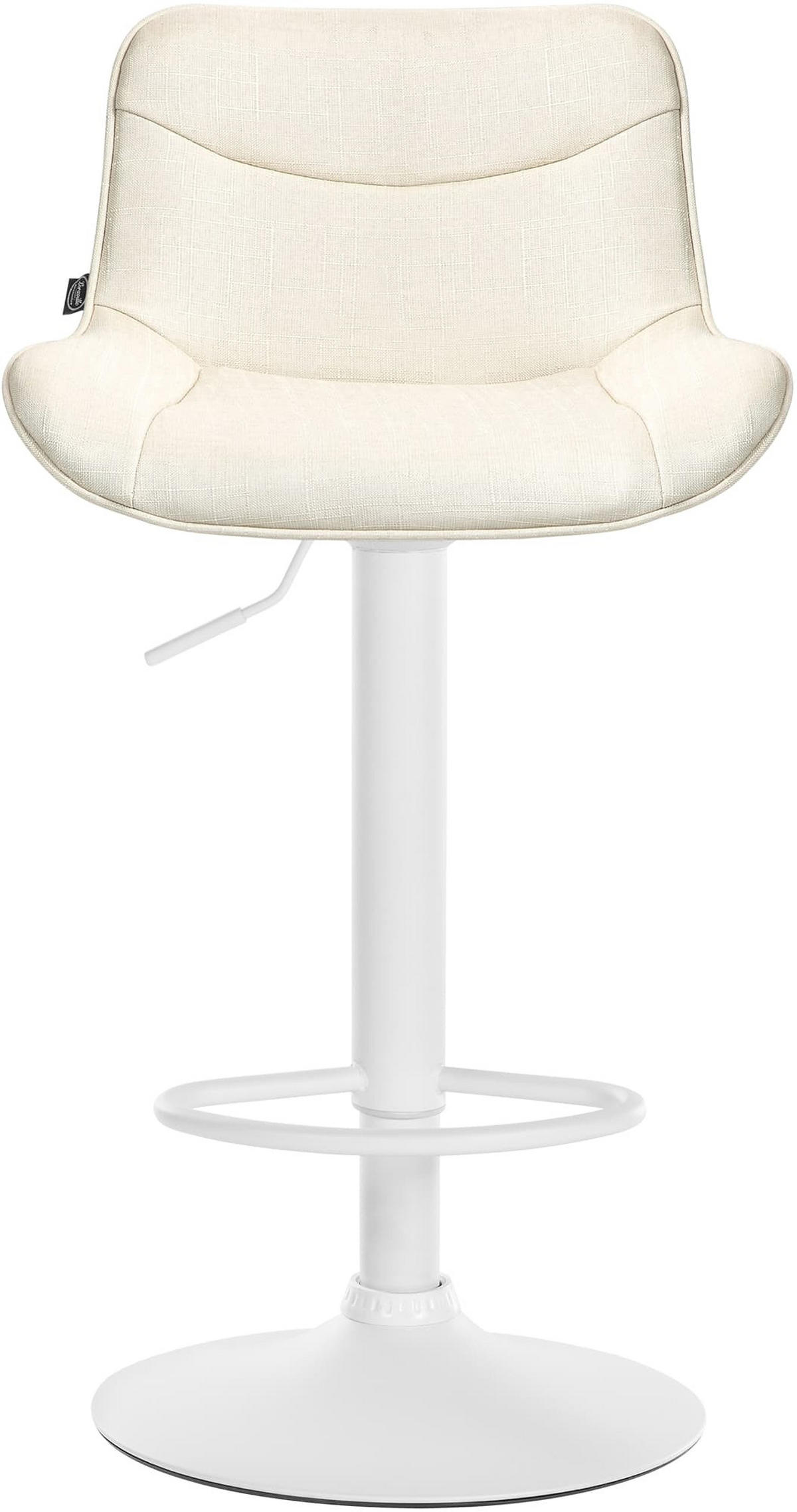 BARHOCKER Stoff creme - Creme/Weiß, Textil/Metall (49/85/51cm) - CLP