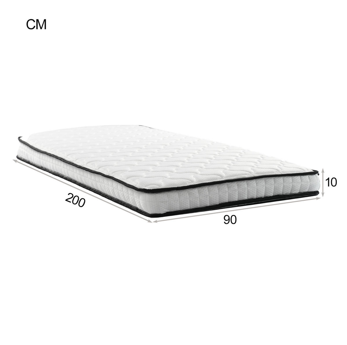 HOCHBETT 90/200 cm Metallbett mit L-förmigem Schreibtisch und Regal mit Matratze - Weiß, Metall (90/200cm) - OKWISH