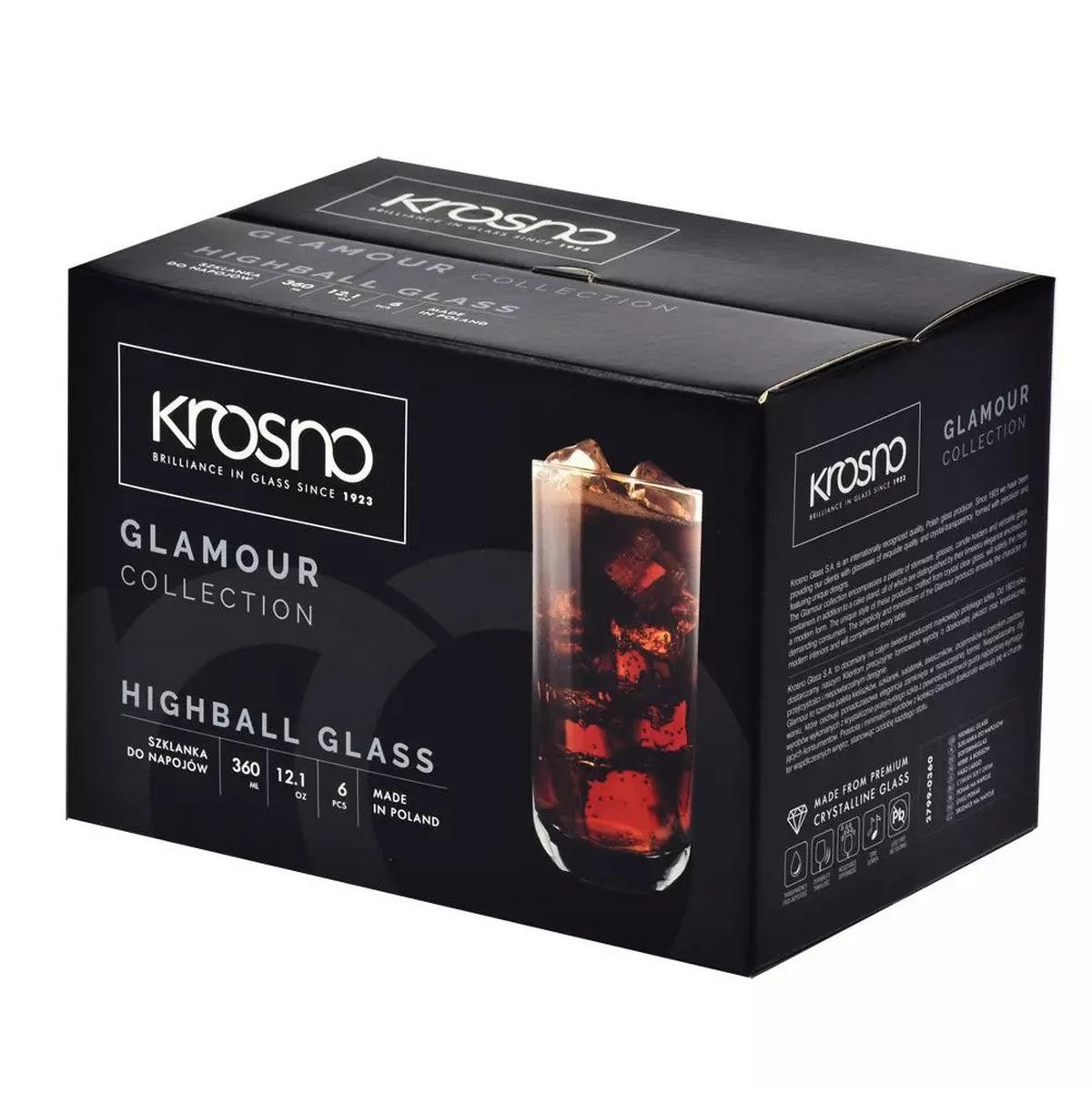 LONGDRINKGLÄSER, 6er-Set, 360 ml - Transparent, Glas (0.36L) - Krosno Glass