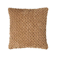 SAMTKISSEN Sofia sand 45/45 cm in Flechtoptik - Sandfarben, Textil (45/45cm) - Homescapes