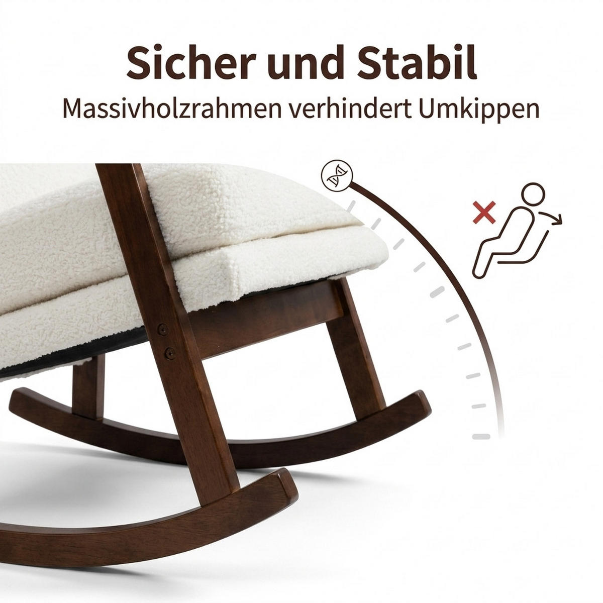 SCHAUKELSTUHL Weiß Samt - Weiß, Textil (73/80/83cm) - Oxeza