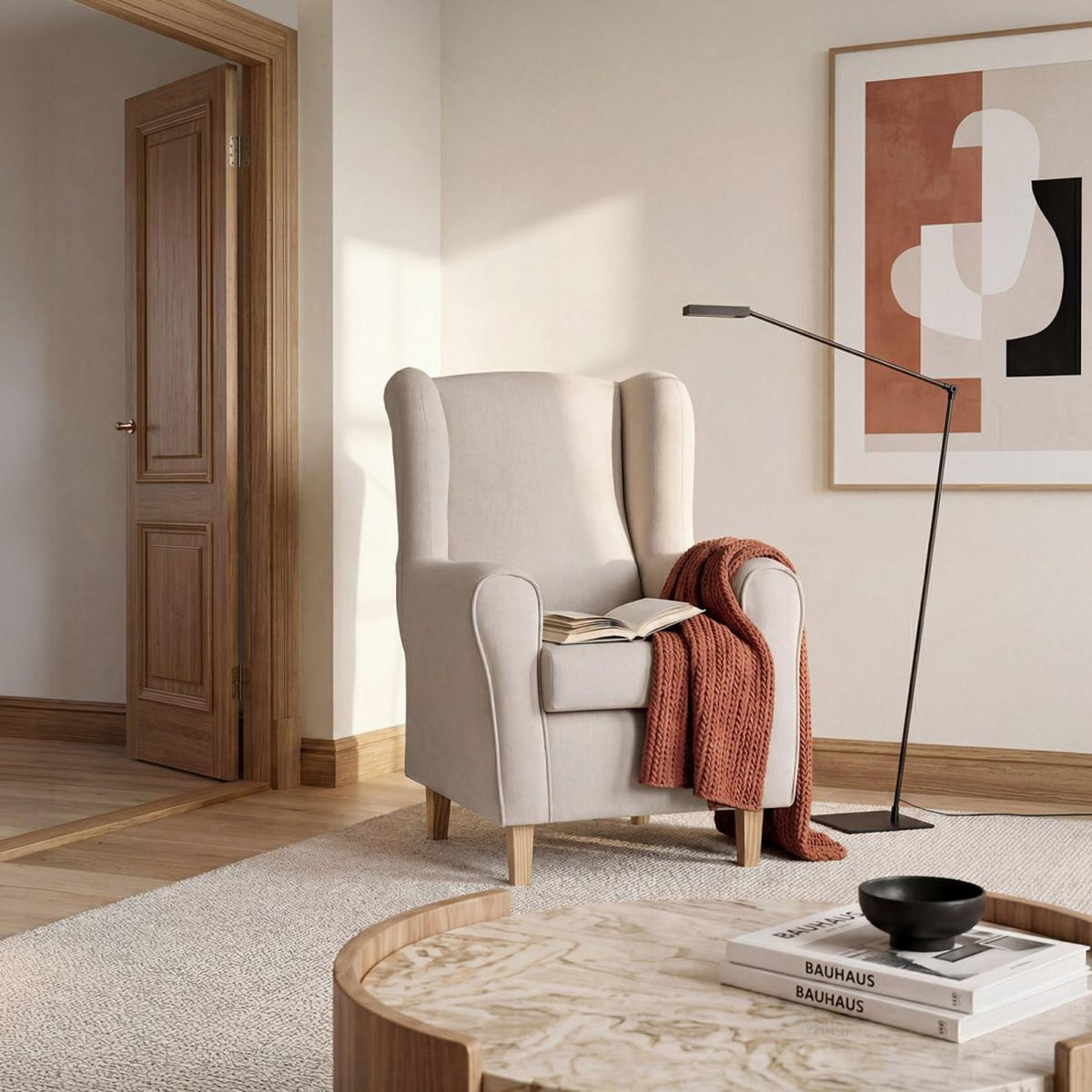 LESESESSEL Isabela Beige 76 cm x 101 cm - Beige, Textil (76/101/87cm) - Klast Home