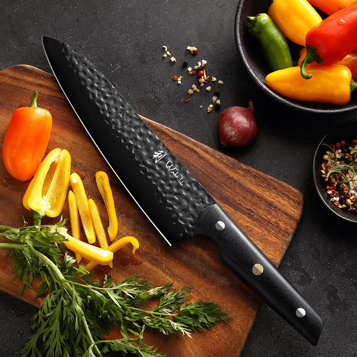 CHEFMESSER 20 cm - Schwarz, Metall (33cm) - Wakoli