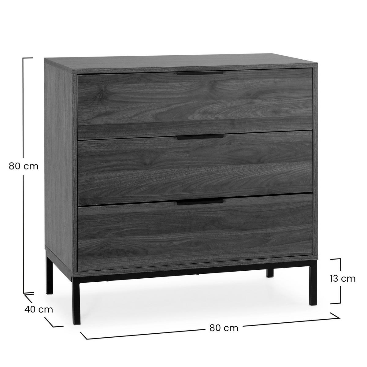 KOMMODE 80/80/40 Auri Walnussfarbe - Walnussfarben, Holzwerkstoff (80/80/40cm) - VS Venta-stock