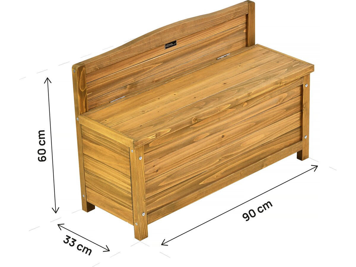 TRUHENBANK Ben Braun - Braun, Holz (90/60/33cm) - Habitat Garten