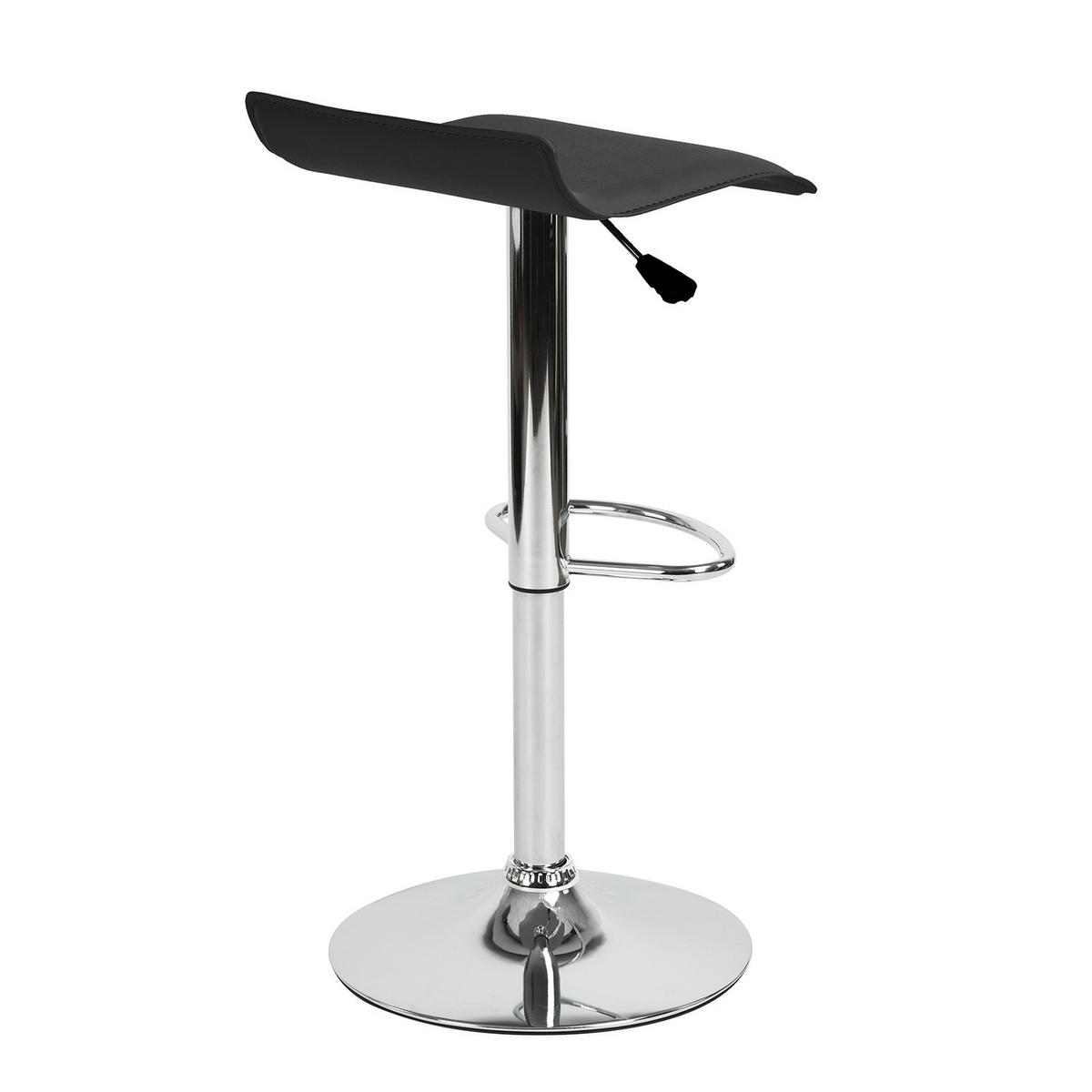 BARHOCKER 2er-Set Metallfüße, schwarz 65-86cm - Chromfarben/Schwarz, Metall (39/86/42cm) - Urban Meuble