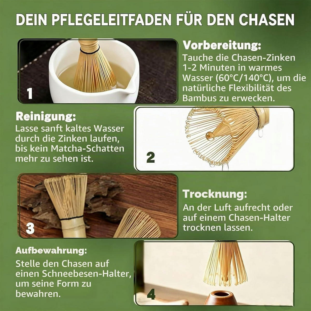MATCHABESEN Bambus 100-zinkig - Braun, Naturmaterialien (6/1/10cm)