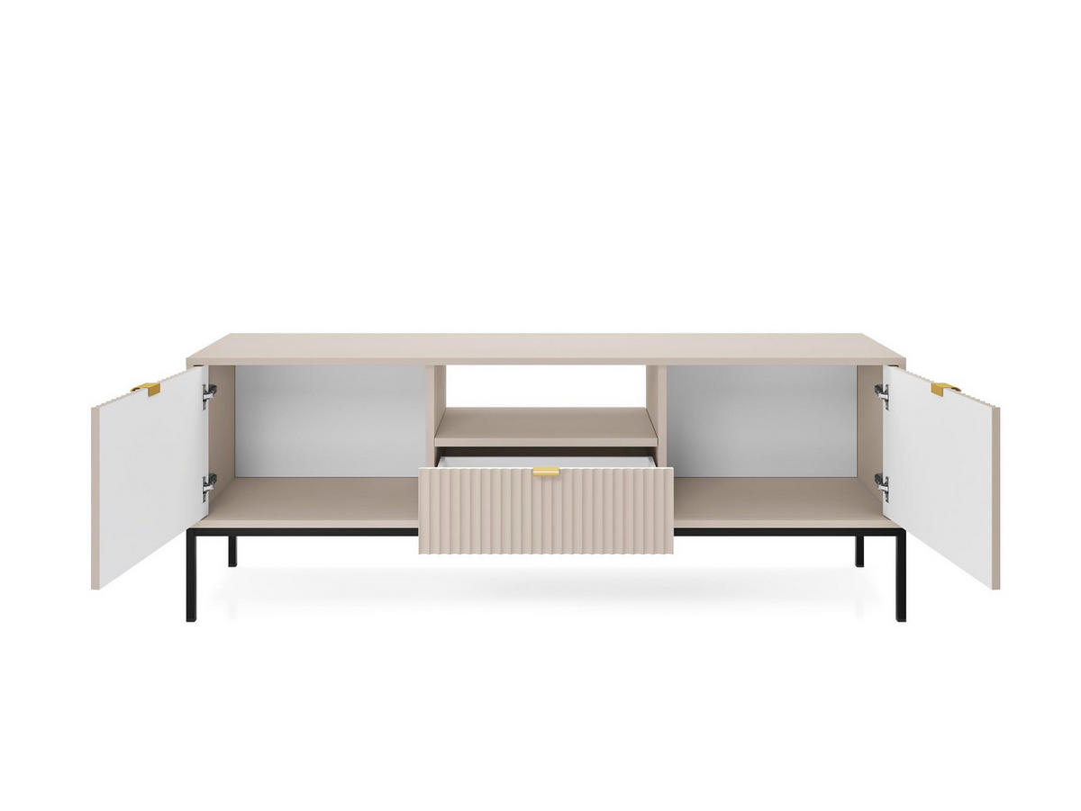 TV-SCHRANK Font 154x56x39 cm - Lowboard mit Stauraum - Tv Ständer aus Laminierter Spanplatte - Beige Kaschmir - Beige, Holzwerkstoff (154/56/39cm) - Chilly