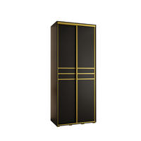 SCHWEBETÜRENSCHRANK 235,2/110/45 2-türig - Goldfarben/Schwarz, Holz/Metall (110/235/45cm) - Abiks Möbel