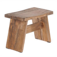 SITZBÄNKCHEN SCHEMEL Recyclingholz massiv natur-braun - Braun, Holz (40/31/25cm) - DESIGN DELIGHTS