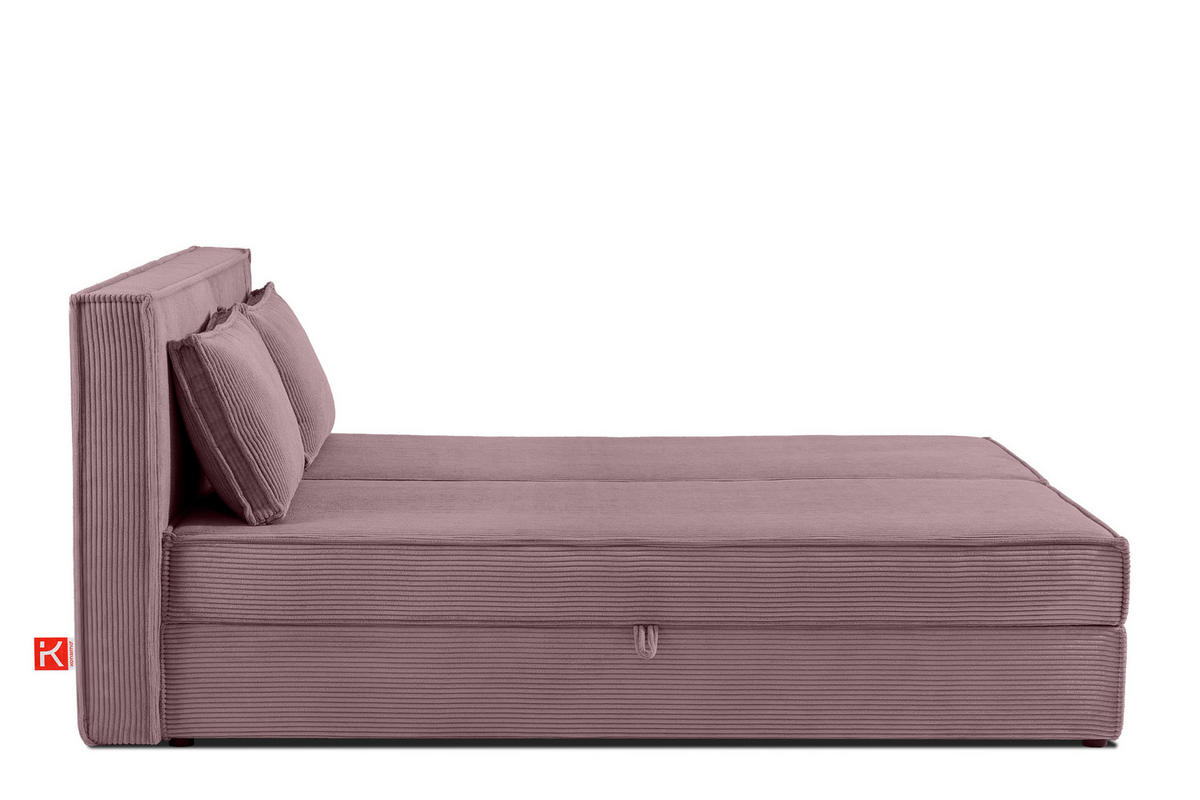 BOXSPRINGBETT ROTI mit Stauraum, hellviolett - Violett/Schwarz, Holz/Holzwerkstoff (160/200cm) - KONSIMO®