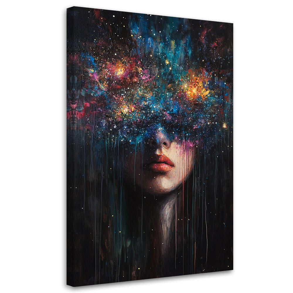 WANDBILD abstraktion des frauengesichts - Multicolor, Textil (70/100cm) - Feeby