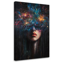 WANDBILD abstraktion des frauengesichts - Multicolor, Textil (70/100cm) - Feeby