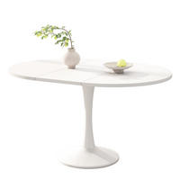 ESSTISCH ausziehbar oval MDF Weiß - Weiß, Holzwerkstoff (140/100/75cm) - Meubliv