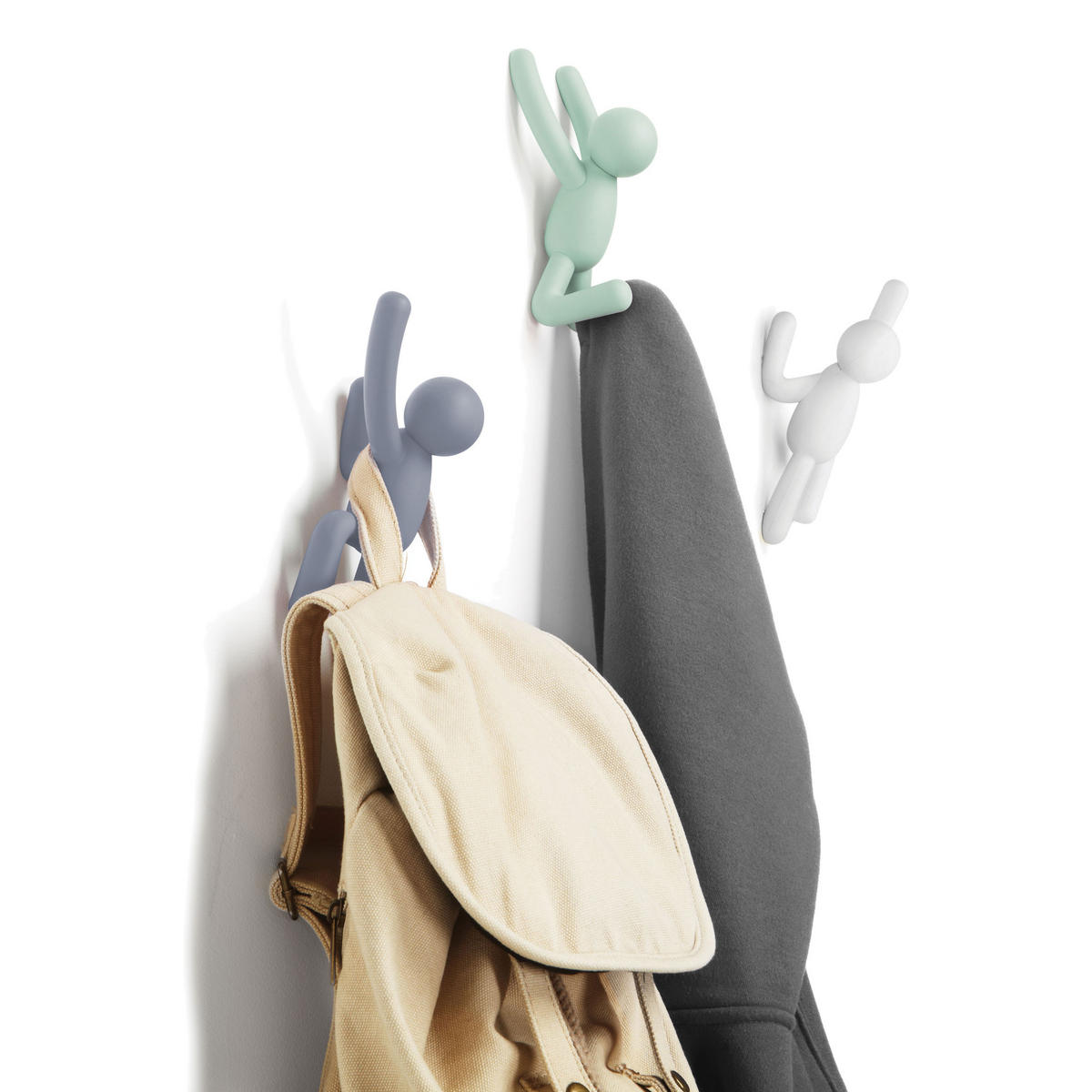 KLEIDERHAKEN Buddy, 3er Set, Pastell - Multicolor, Kunststoff (18.11/7.95/19.38cm) - Umbra