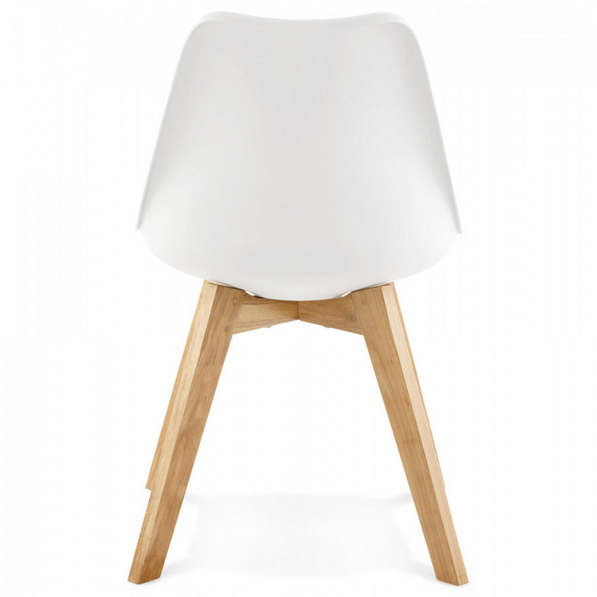 STUHL Weiß 48x83x56cm - Eichefarben/Weiß, Leder/Holz (48/83/56cm) - AlterEgo