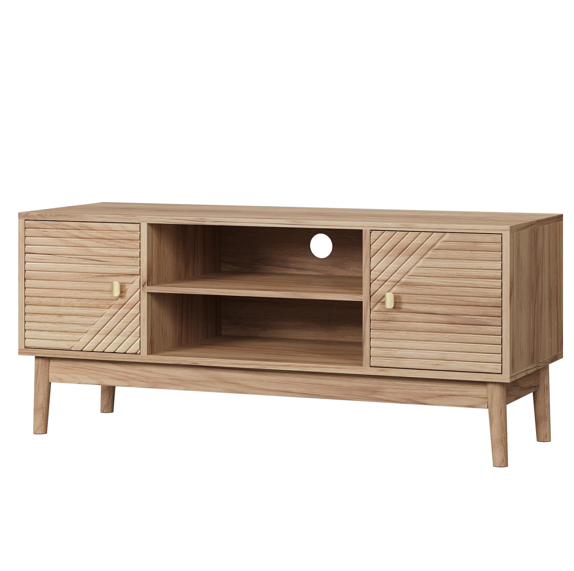 TV-ELEMENT mit Stauraum 110 x 40 x 48 cm MDF Oak - Braun, Holzwerkstoff (40/48/110cm) - Beauniv