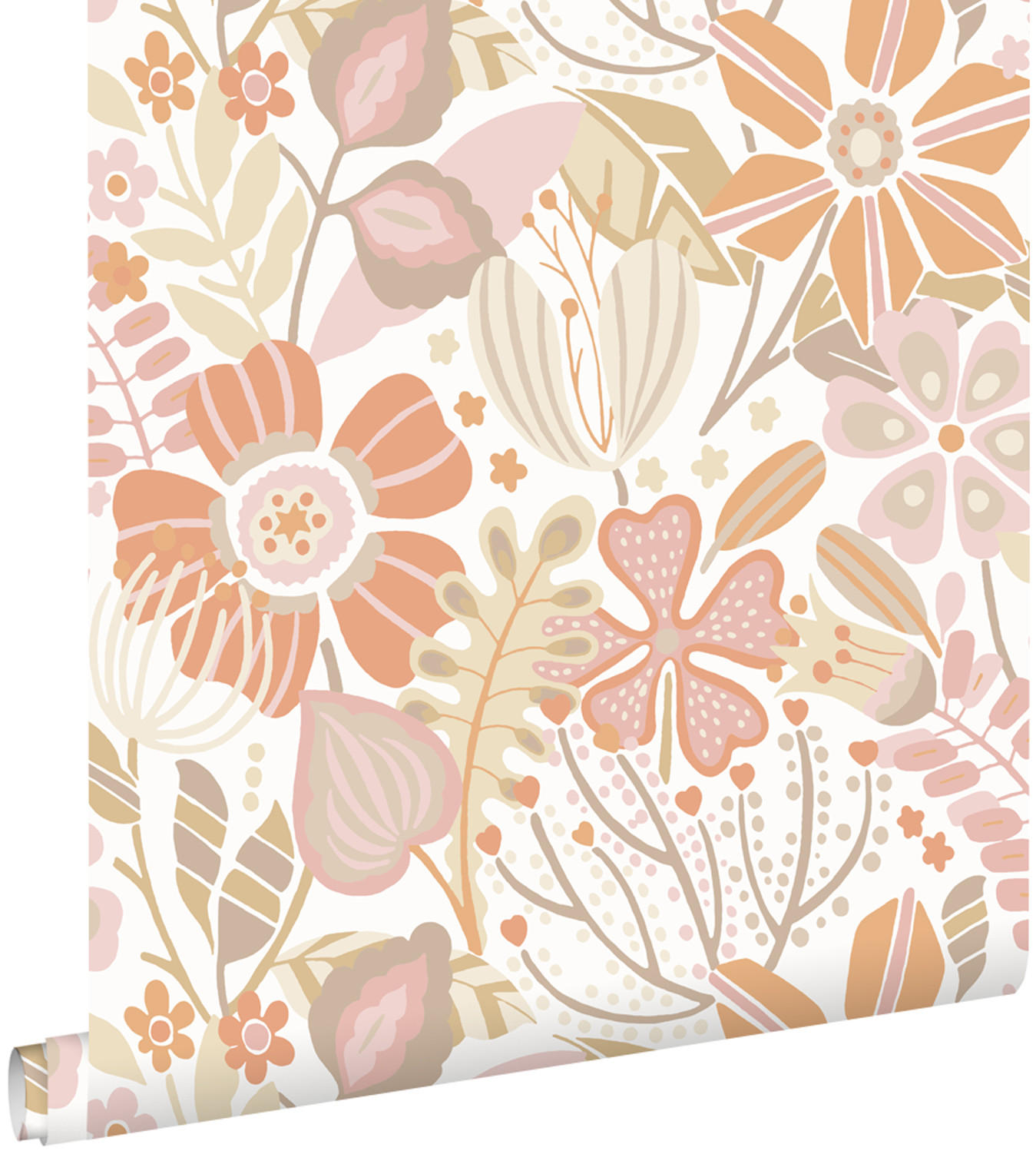 TAPETE Blumenmuster 50 x 900 cm - Weiß, Papier (50/900cm) - ESTAhome