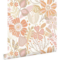 TAPETE Blumenmuster 50 x 900 cm - Weiß, Papier (50/900cm) - ESTAhome