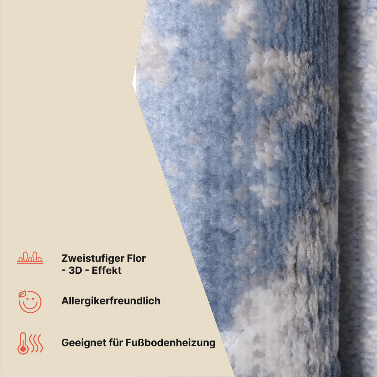 TEPPICH SKY Creme 120/180 cm - Creme, Kunststoff (120/180cm) - Tapiso