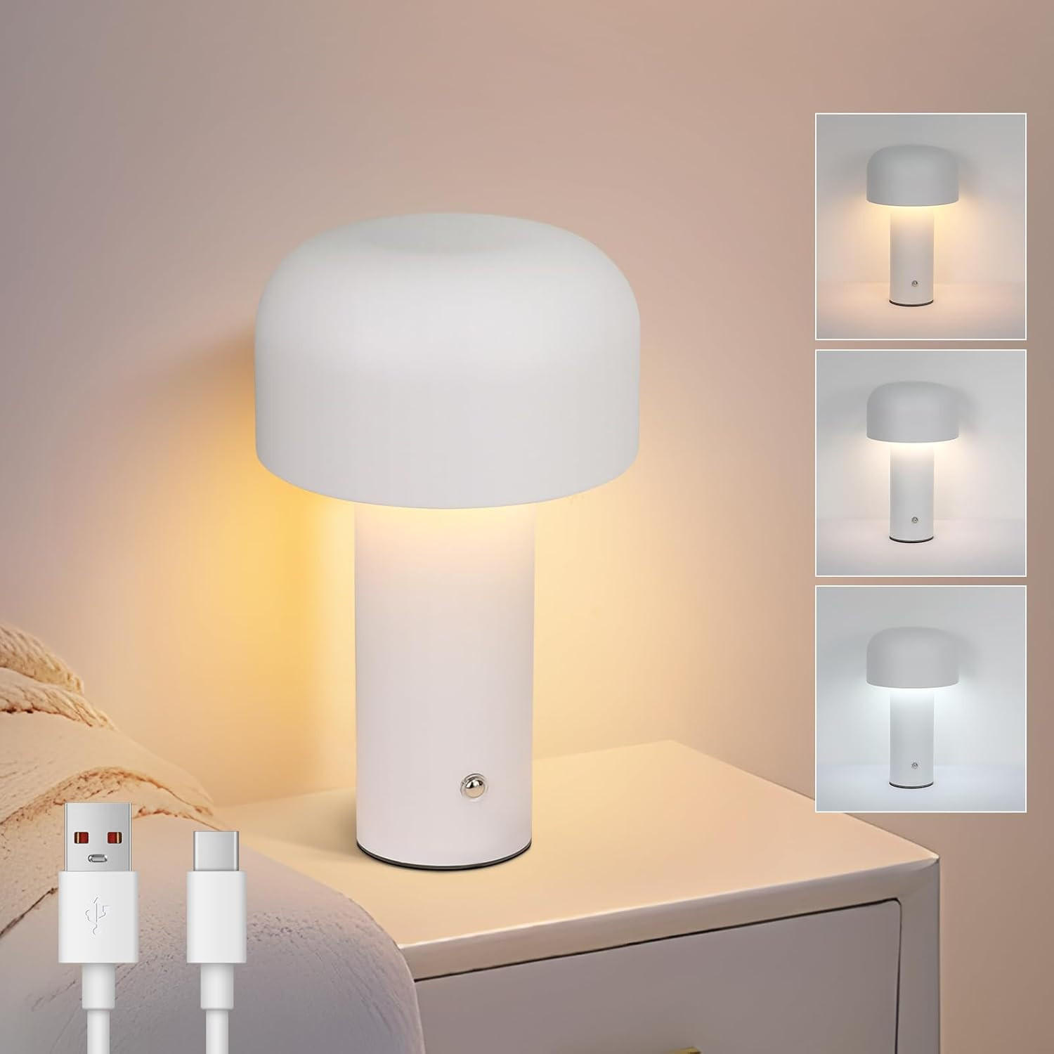 TISCHLEUCHTE Flutrin 12.6/6.0/21.6 cm - Weiß, Metall (21.6/12.6/6cm) - ZMH