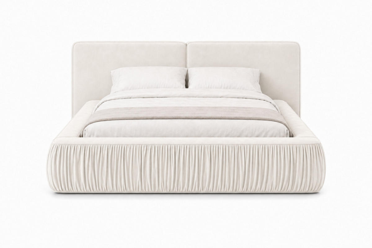 POLSTERBETT 08 180 x 200 cm – Riviera – Bett mit Gasdruckfedern und Stauraum - Creme, Holz (180/200cm) - ROYAL24_MARKT