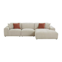 SOFA - 6 Personen - samt - beige Tirono - Beige, Kunststoff/Textil (325/80/165cm) - Vente-Unique