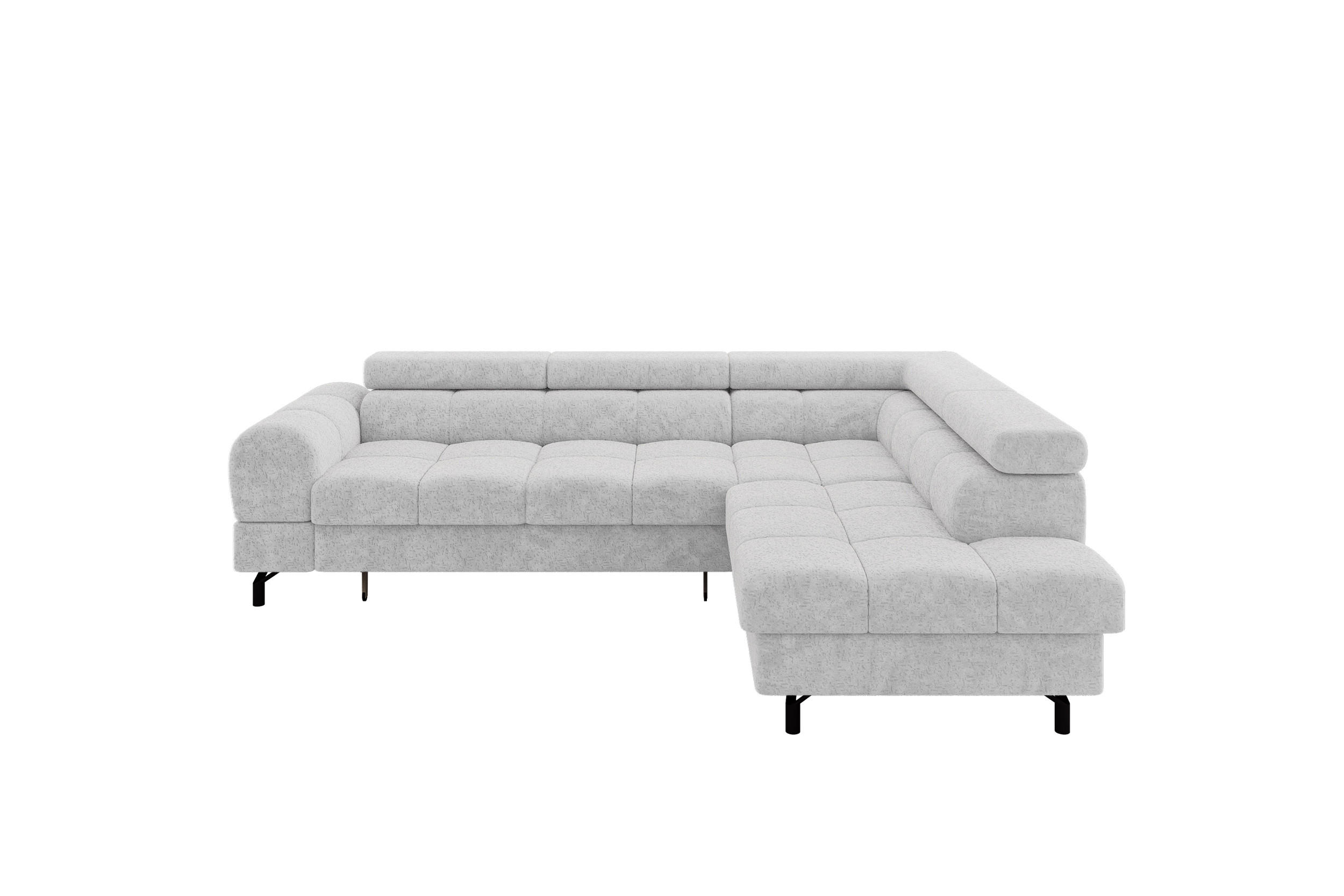 ALTDECOR ROHOVÁ SEDAČKA s funkcí spaní otomana vpravo LUMA-L 272x203x70 šedá velur