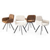 ARMLEHNSTUHL-SET 4 Stück Braun und Beige - Beige/Braun, Holzwerkstoff/Textil (57/81.5/53cm) - Urban Meuble